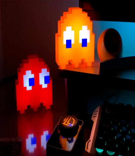  3D-модель ночника "Призраки из Pac-Man" - цифровая копия культовых персонажей из классической аркадной игры Pac-Man, оптимизированную для печати на 3D-принтере.