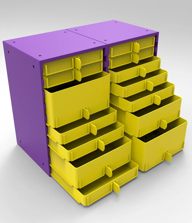  3D модель модульная система ящиков - это универсальное решение для организации хранения мелких предметов.