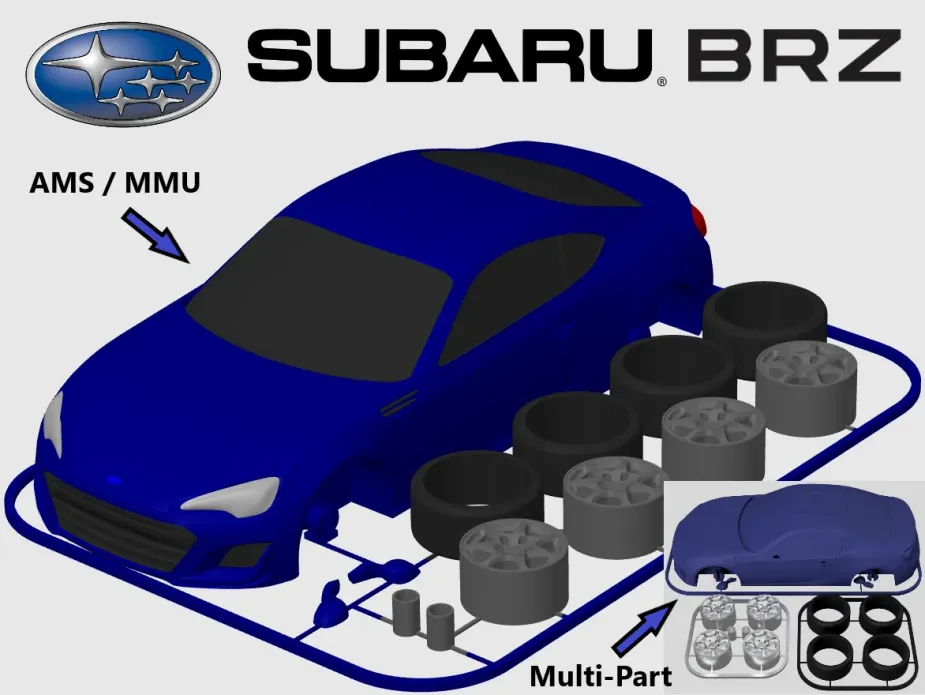 3D модель Subaru BRZ для печати на 3D принтере