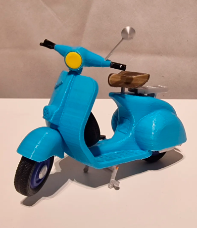  3D-модель скутера Vespa представляет собой цифровую копию культового итальянского мопеда, выполненную в масштабе, подходящем для 3D-печати. Скачать бесплатно