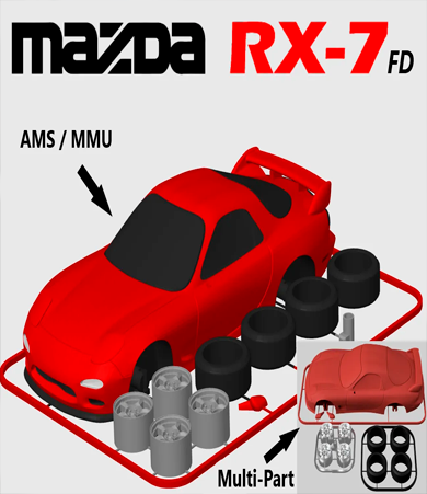 3D-модель Mazda RX-7 представляет собой цифровую копию культового японского спортивного автомобиля, созданную специально для последующей печати на 3D-принтере.