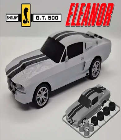  3D-модель Ford Shelby Mustang GT500 Eleanor - это цифровая копия культового автомобиля, известного по фильму "60 секунд".